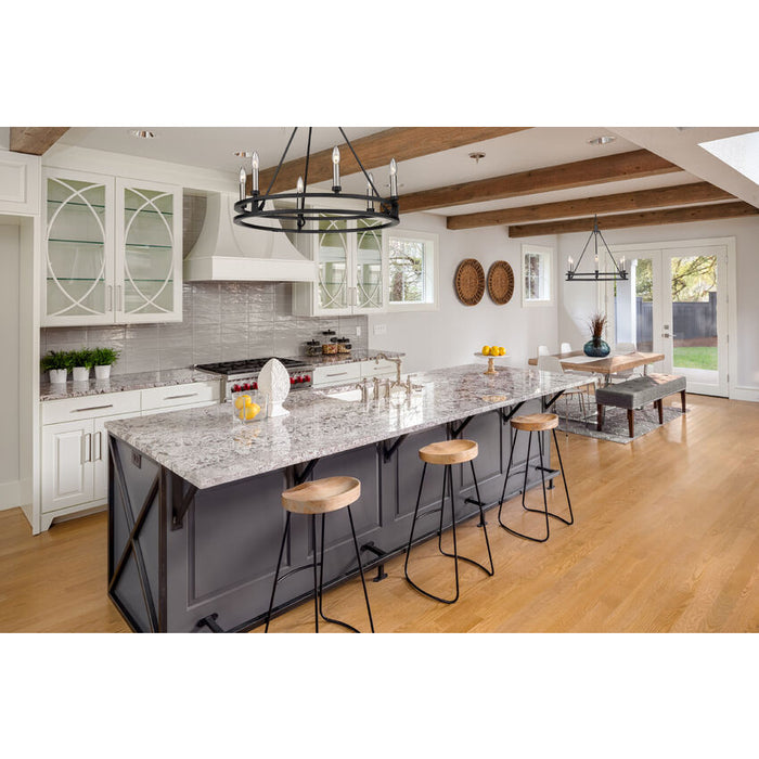 Dennison Matte Black 6 Light Chandelier - Chandeliers