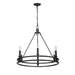 Dennison Matte Black 6 Light Chandelier - Chandeliers