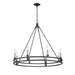 Dennison Matte Black 8 Light Chandelier - Chandeliers