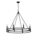 Dennison Matte Black 8 Light Chandelier - Chandeliers