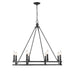 Dennison Matte Black 8 Light Chandelier - Chandeliers