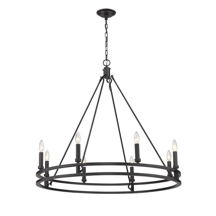 Dennison Matte Black 8 Light Chandelier | theLightShop