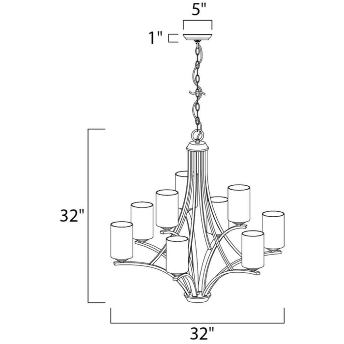 Deven Satin Nickel Chandelier - Chandeliers