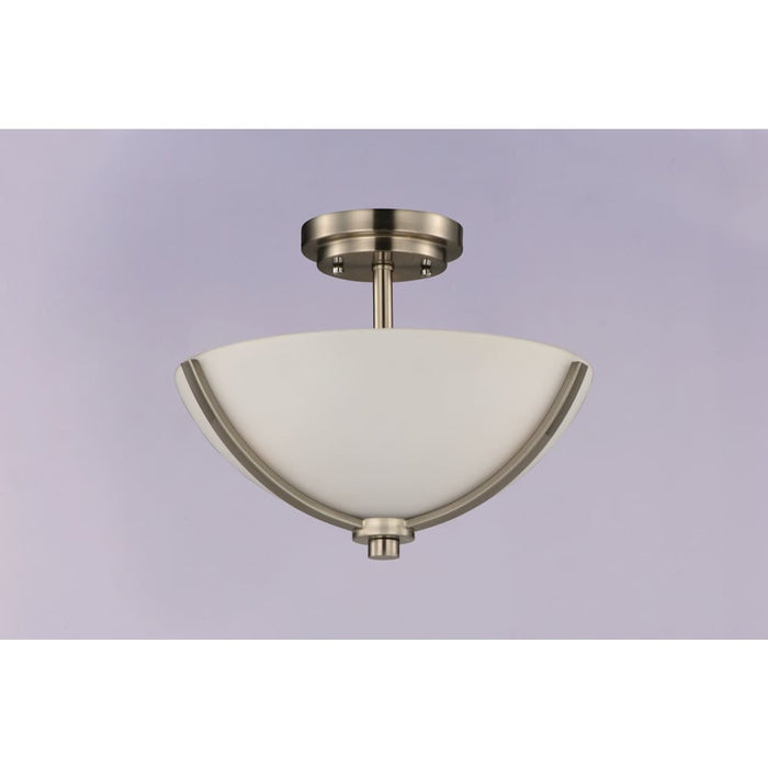 Deven Satin Nickel Semi-Flush Mount - Semi-Flushmounts