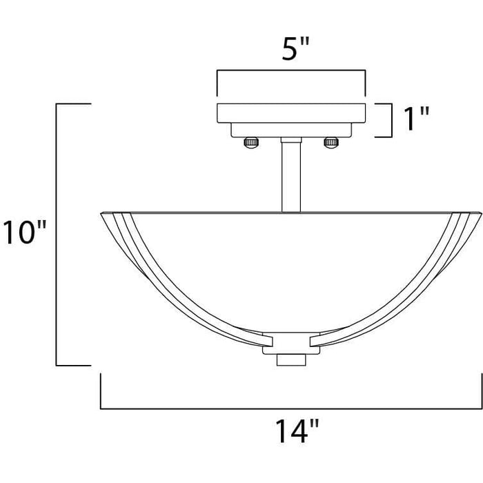 Deven Satin Nickel Semi-Flush Mount - Semi-Flushmounts