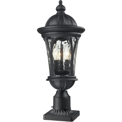 Doma Black Outdoor Pier Mounted Fixture - Outdoor Pier Mounted Fixture