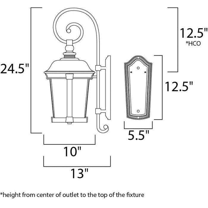 Dover DC Bronze Outdoor Wall Mount - Outdoor Wall Mount