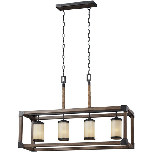 Dunning Stardust Cerused Oak LED Island Pendant - Pendants