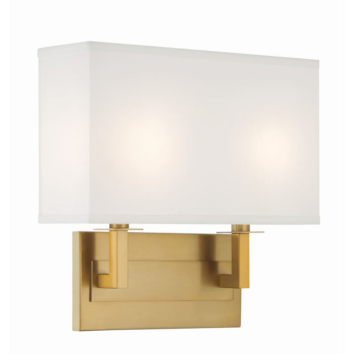 Durham Vibrant Gold 2 Light Wall Sconce Crystorama DUR-A3542-VG