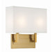 Durham Vibrant Gold 2 Light Wall Sconce Crystorama DUR-A3542-VG