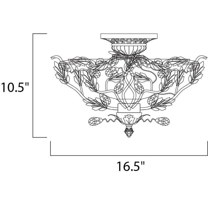 Elegante Etruscan Gold Semi-Flush Mount - Semi-Flushmounts