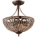Elizabethan Dark Bronze Semi Flush Mount - Semi-Flushmounts