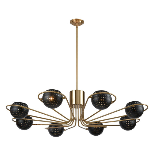 Elk Scarab Aged Brass 8 Light Chandelier D3875 - Chandeliers