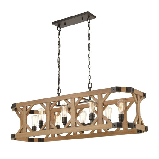 Elk Structure Medium Oak 8 Light Chandelier 33324/8 - Chandeliers
