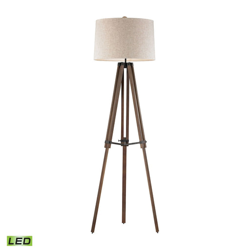 Elk Wooden Brace Walnut LED 1 Light Floor Lamp D2817-LED - Floor Lamps
