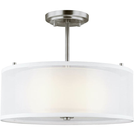 Elmwood Park Brushed Nickel LED Semi-Flush Mount - Semi-Flushmounts