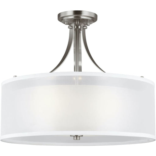 Elmwood Park Brushed Nickel Semi-Flush Mount - Semi-Flushmounts