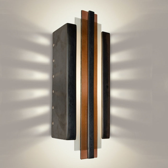 Empire Gunmetal and Rosewood Wall Sconce - Wall Sconce
