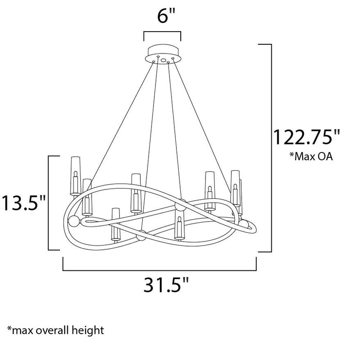 Entwine Golden Silver Chandelier - Chandeliers