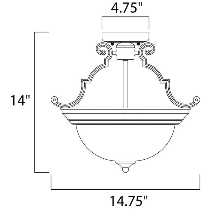 Essentials - 584x Satin Nickel Semi-Flush Mount - Semi-Flushmounts