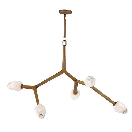 ET2 Blossom Natural Aged Brass LED 5 Light Pendant E32795-93NAB - Pendants