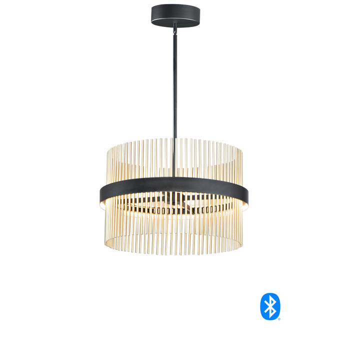 ET2 Chimes Black Satin Brass 2 Light LED Pendant E34205-BKSBR