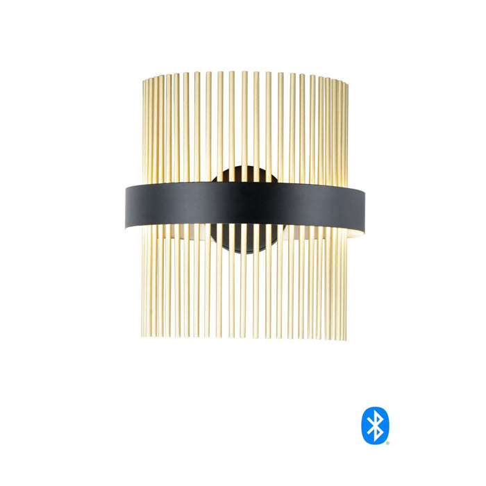 ET2 Chimes Black Satin Brass 2 Light LED Wall Sconce E34201-BKSBR