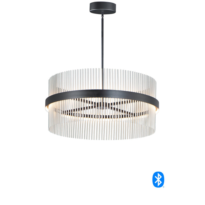 ET2 Chimes Black Satin Nickel 2 Light LED Pendant E34207-BKSN