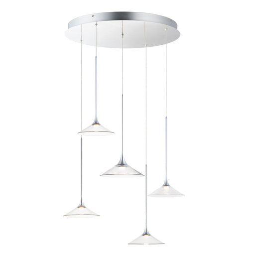 ET2 Cono Polished Chrome LED 5 Light Pendant E21536-24PC - Pendants