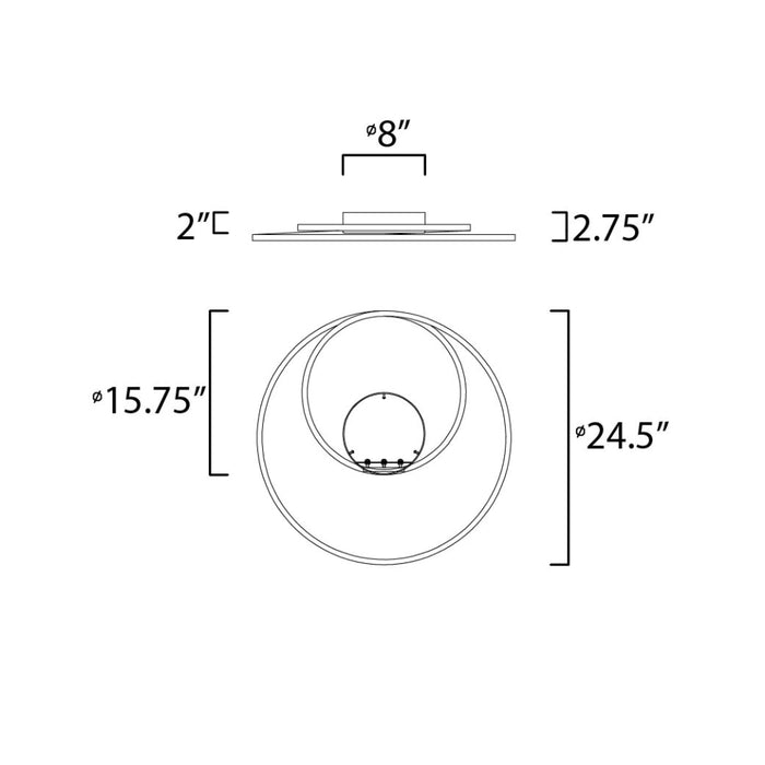 ET2 Cycle Black 1 Light LED Flushmount E21322-BK - Flushmounts