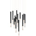 ET2 Diaphane Black LED 12 Light Pendant E11032-95BK - Pendants