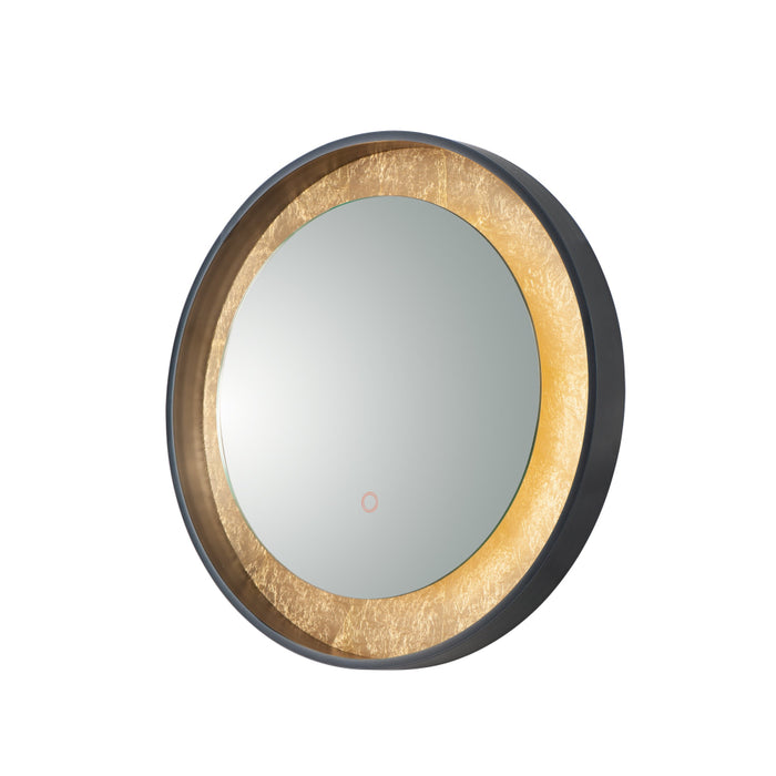 ET2 Floating Gold Leaf Black 1 Light LED Mirror E42036-GLBK