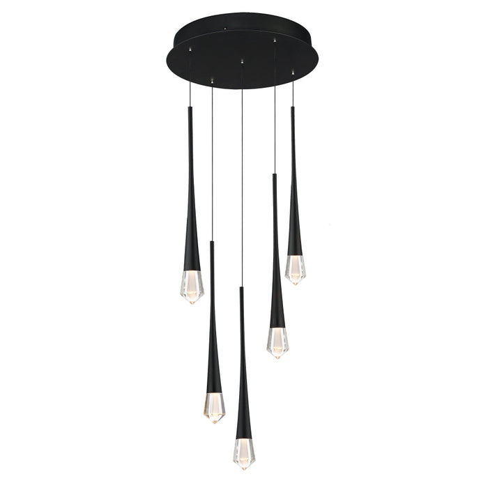 ET2 Lighting Pierce Black LED Multi-Light Pendant E24225-122BK