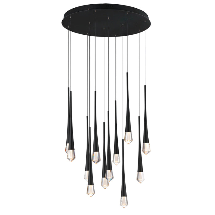 ET2 Lighting Pierce Black LED Multi-Light Pendant E24229-122BK