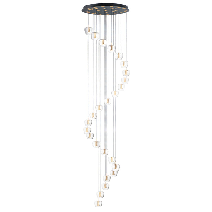 ET2 Newton Black Gold 25 Light LED Pendant E24169-18BKGLD