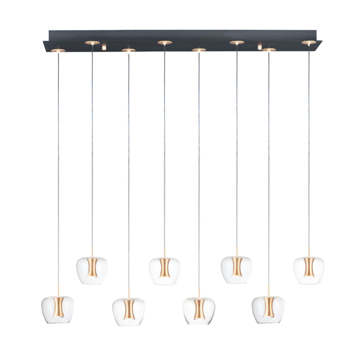 ET2 Newton Black Gold 8 Light LED Pendant E24165-18BKGLD