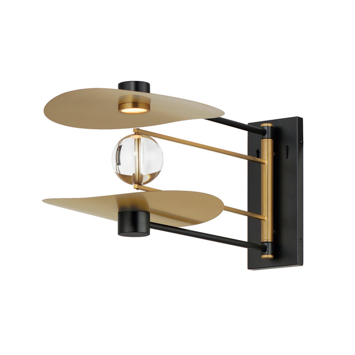 ET2 Pearl Black Natural Aged Brass LED 2 Light Wall Sconce E24072-BKNAB - Wall Sconces