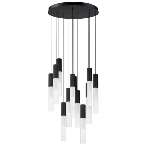ET2 Reeds Black LED 12 Light Pendant E11019-144BK - Pendants
