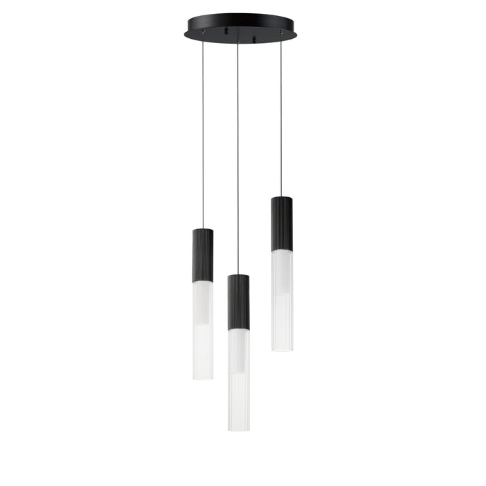 ET2 Reeds Black LED 3 Light Pendant E11013-144BK - Pendants