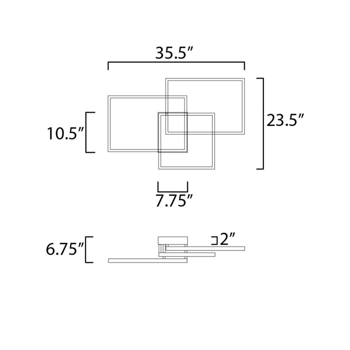 ET2 Traverse LED Black LED Flushmount E21513-BK - Flushmounts