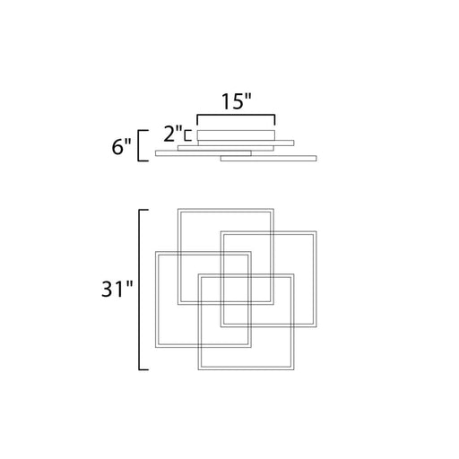 ET2 Traverse LED Black LED Flushmount E21518-BK - Flushmounts