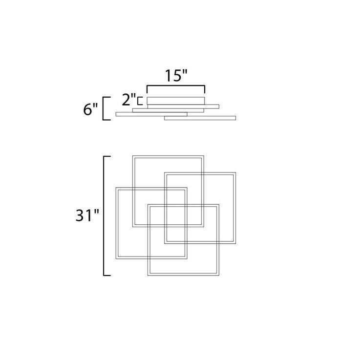 ET2 Traverse LED Black LED Flushmount E21518-BK - Flushmounts