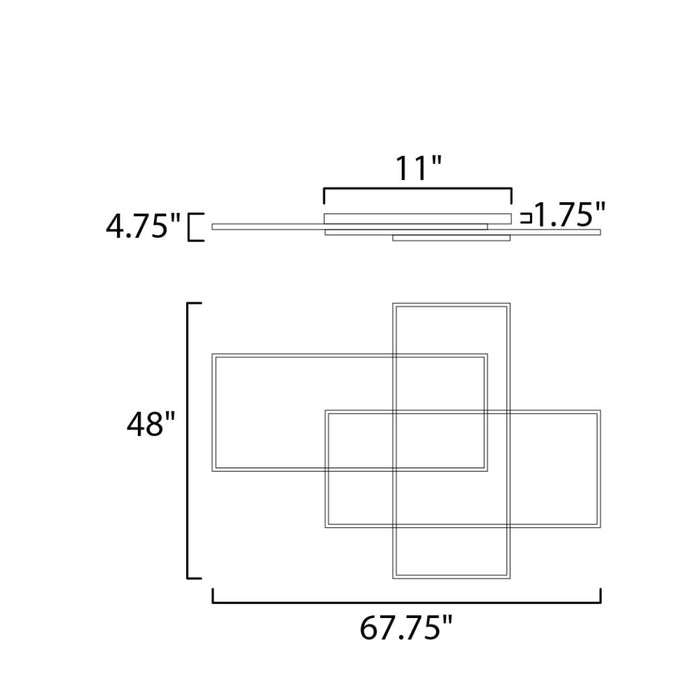ET2 Traverse LED Black LED Flushmount E21519-BK - Flushmounts