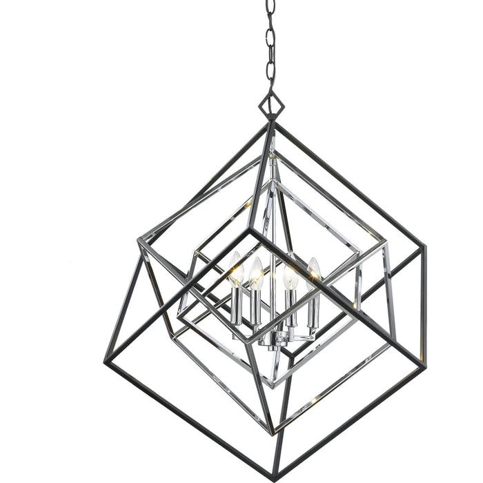 Euclid Chrome Matte Black Chandelier - Chandeliers