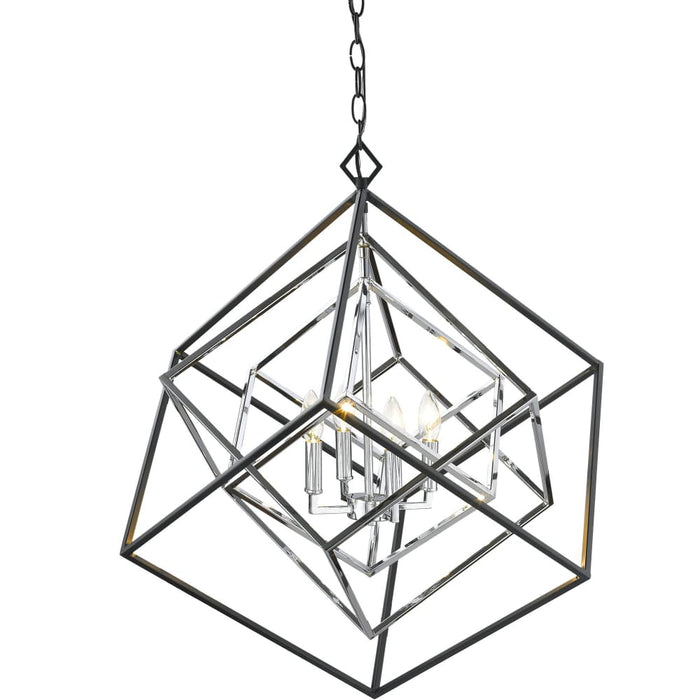 Euclid Chrome Matte Black Chandelier - Chandeliers