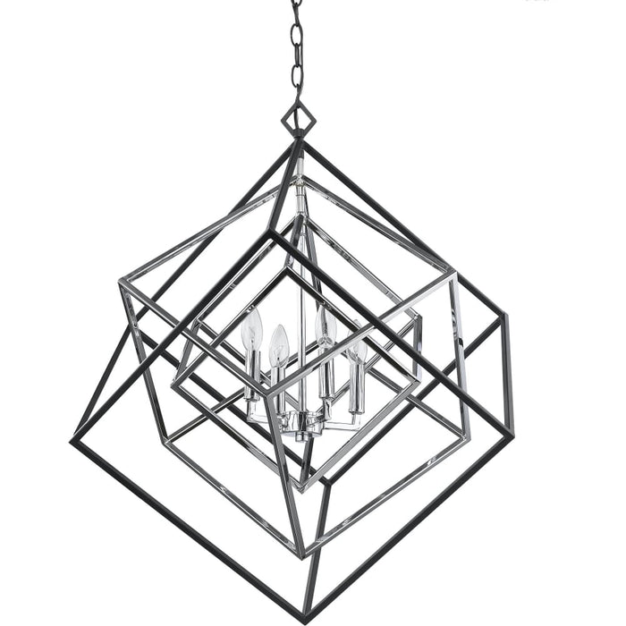 Euclid Chrome Matte Black Chandelier - Chandeliers