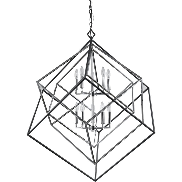 Euclid Chrome Matte Black Chandelier - Chandeliers