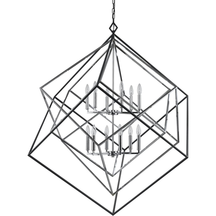 Euclid Chrome Matte Black Chandelier - Chandeliers