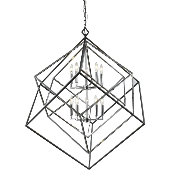 Euclid Chrome Matte Black Chandelier - Chandeliers