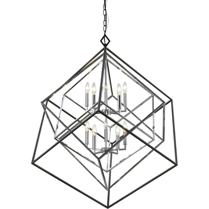 Euclid Chrome Matte Black Chandelier - Chandeliers